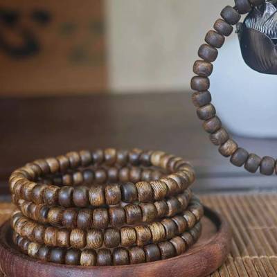 Hainan Guoxiang White Chess 0.6 Money Piece Beads Aged Old Material Wenwan Bracelet