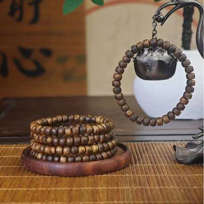Hainan Guoxiang White Chess 0.6 Money Piece Beads Aged Old Material Wenwan Bracelet