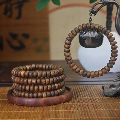 Hainan Guoxiang  Agarwood bracelet White Chess 0.8 Gold Piece Beads AgedOld Material Wenwan Bracelet