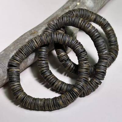 Hainan agarwood natural agarwood money piece 9mm piece bead casual play bracelet