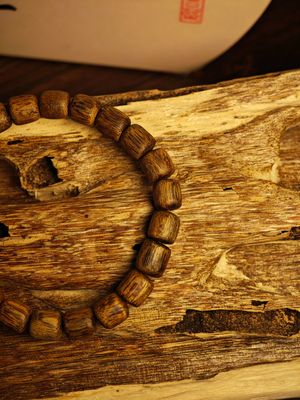 Wild agarwood sinking grade oval bracelet